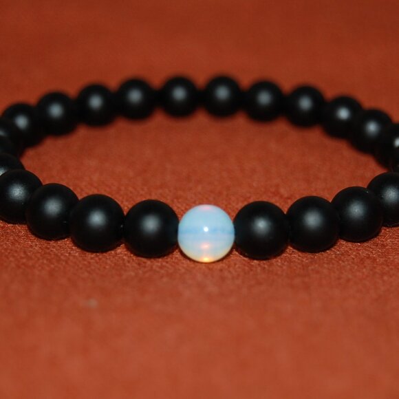 Onyx Bracelet,Black Onyx Stone Bracelet,Good Luck Bracelet - Picture 2 of 2